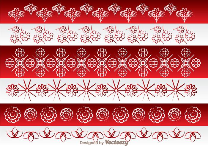 Asian Flowers Border Ornament vector