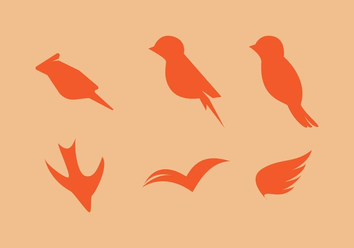 Gratis Minimaslitic Aves Vector Set