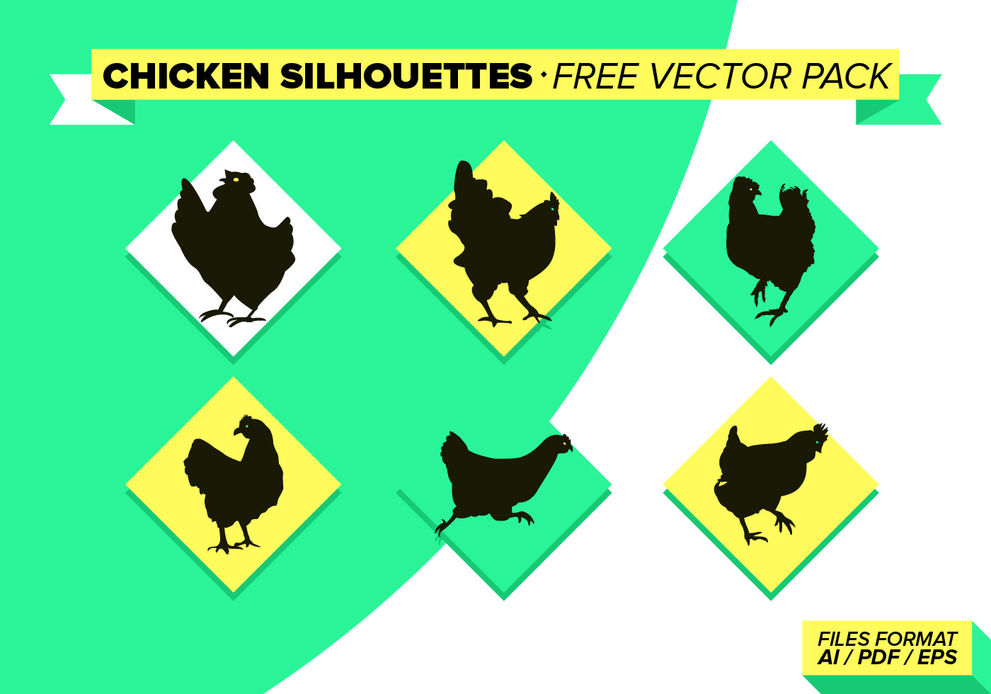 Download Chicken Slihouettes Free Vector Pack - Download Free ...