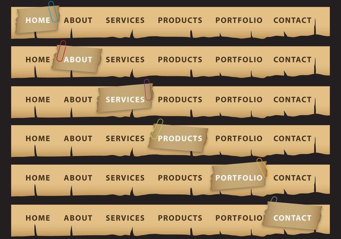 Burned Button Header Vectors