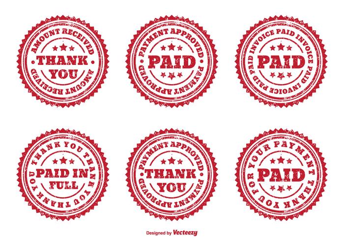Distressed Assorted PAID Badges vector