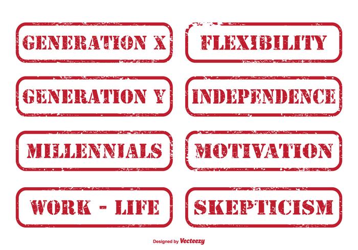 Generation X Distressed Stamp Set vector