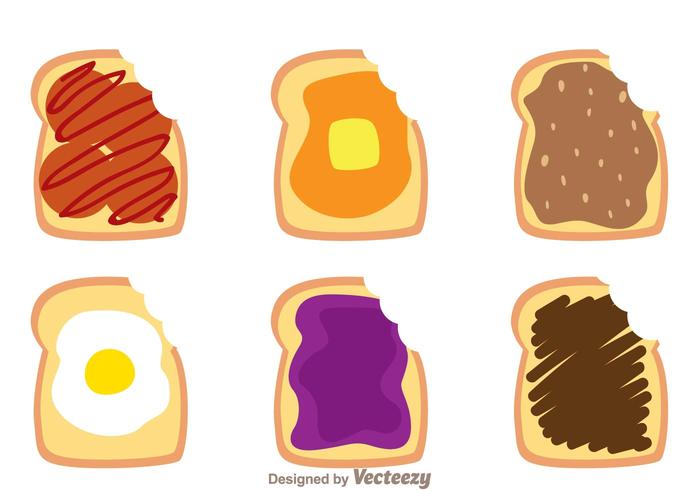 Toast Bread Bite Mark Vectors