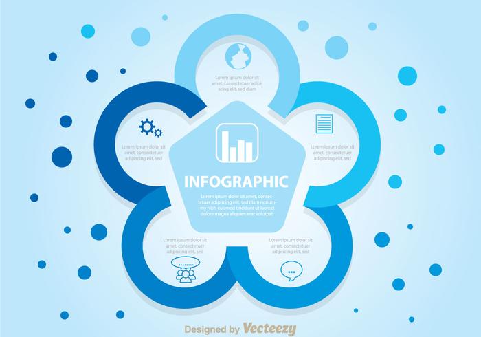 Blue Flower Venn Diagram vector