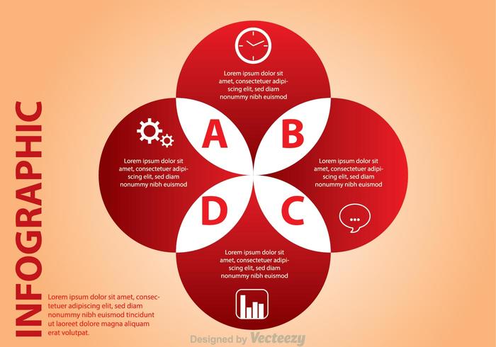 Red Venn Diagram vector