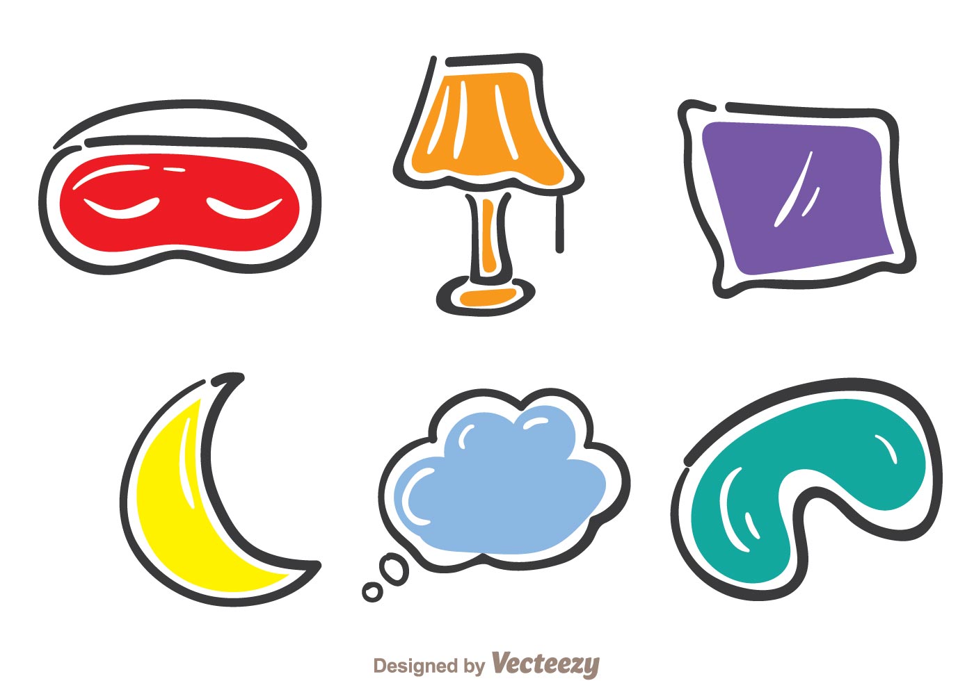 Sleep Colorful Icons 95990 Vector Art at Vecteezy