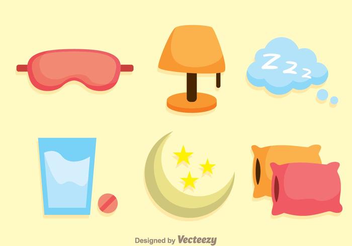 Iconos de sueño plano vector