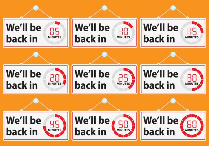 We'll Be Back Signs vector