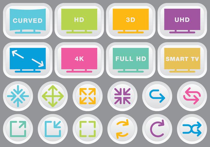 Video  Multimedia Colorful Icons vector