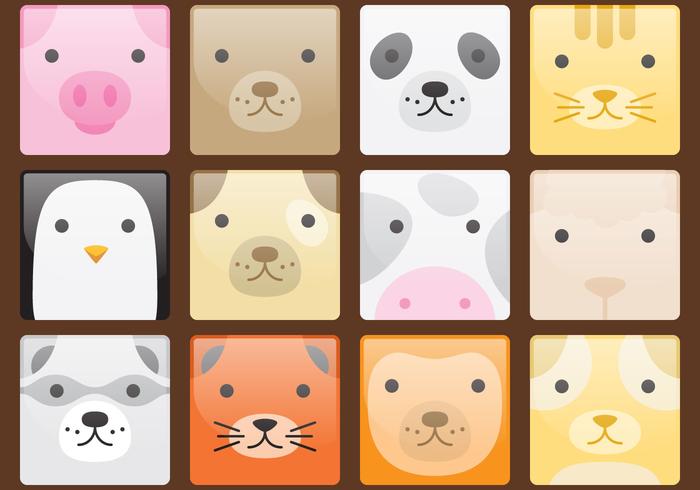 Avatares de animales lindos vector