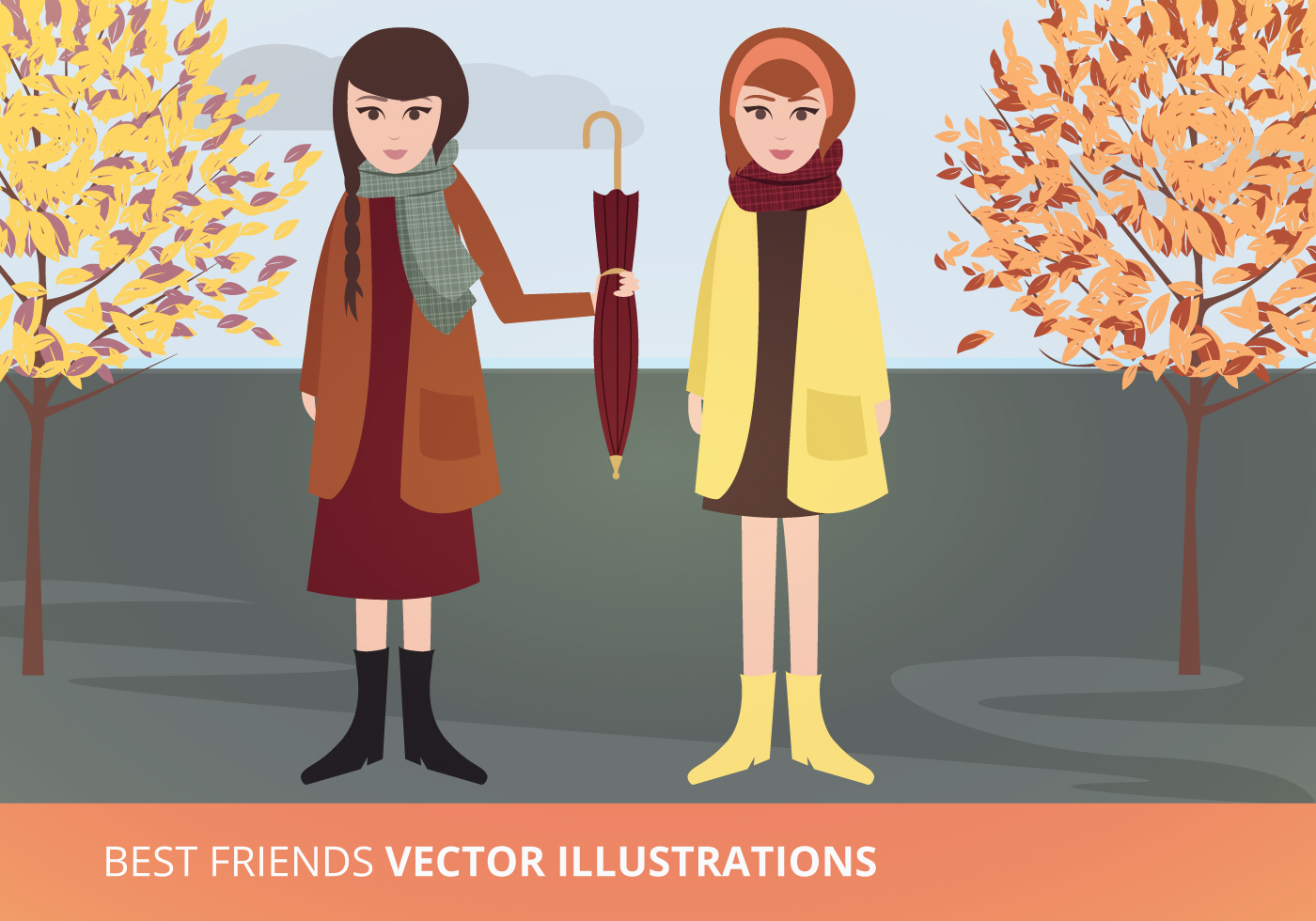 Download Best Friends Vector Illustration 96038 - Download Free Vectors, Clipart Graphics & Vector Art