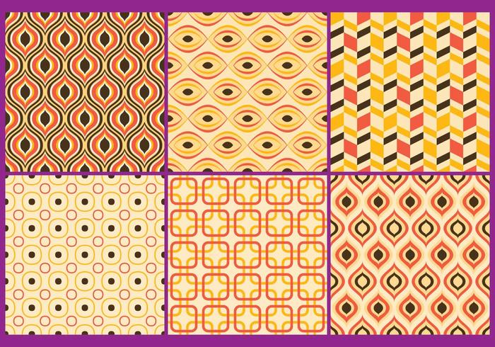 Retro Yellow  Coral Patterns vector