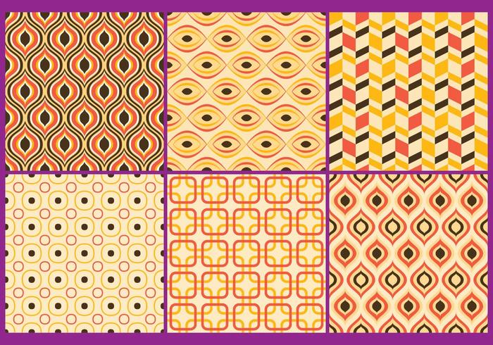 Retro Yellow  Coral Patterns vector