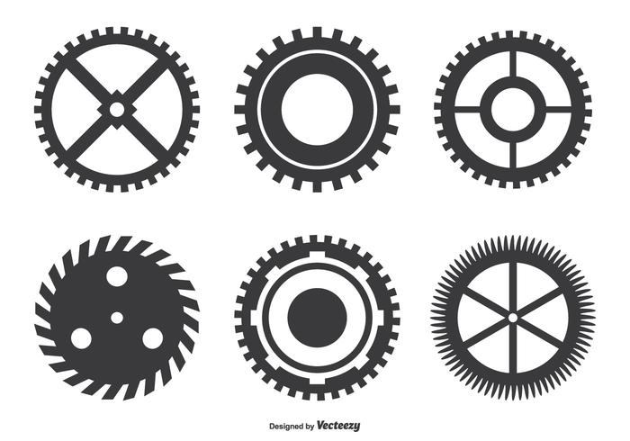 Assorted Cogwheel Shape Set vector