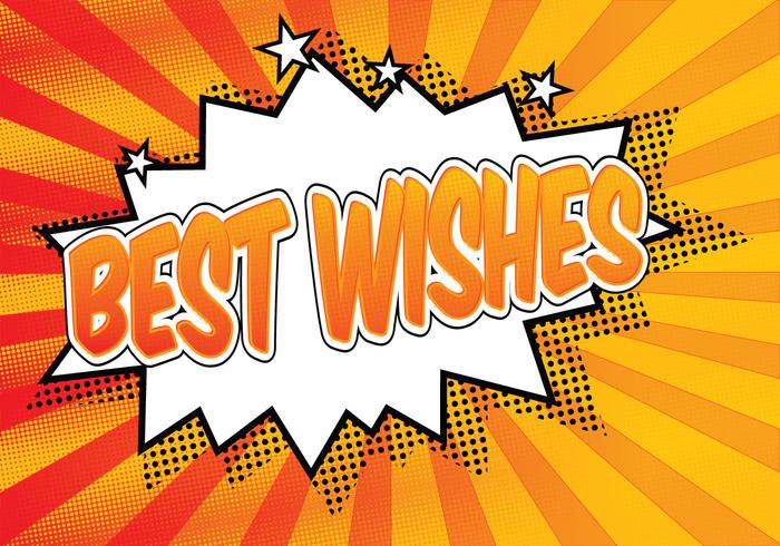 Comic Style Best Wishes Illustration vector