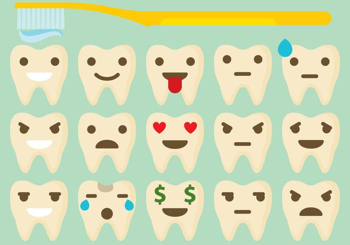 Tooth Emoticon Vectors Tooth Emoticon Vectors