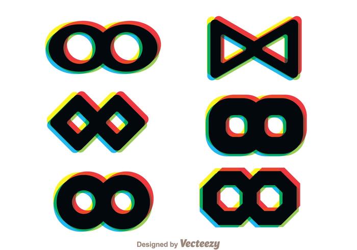 Infintine Loop Multicolor Icons vector