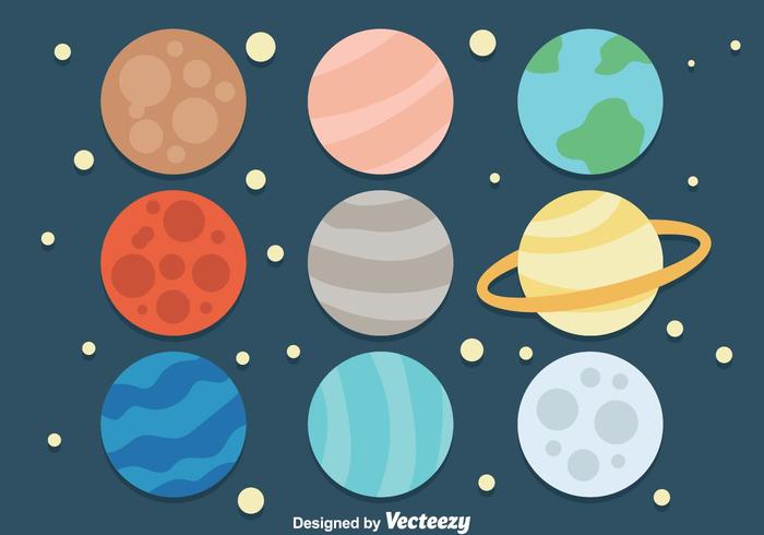 Cartoon Planet Icons vector