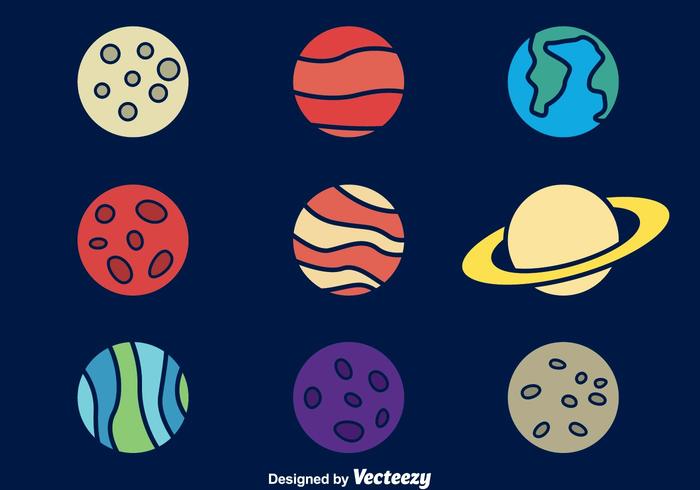 Iconos de planetas vector