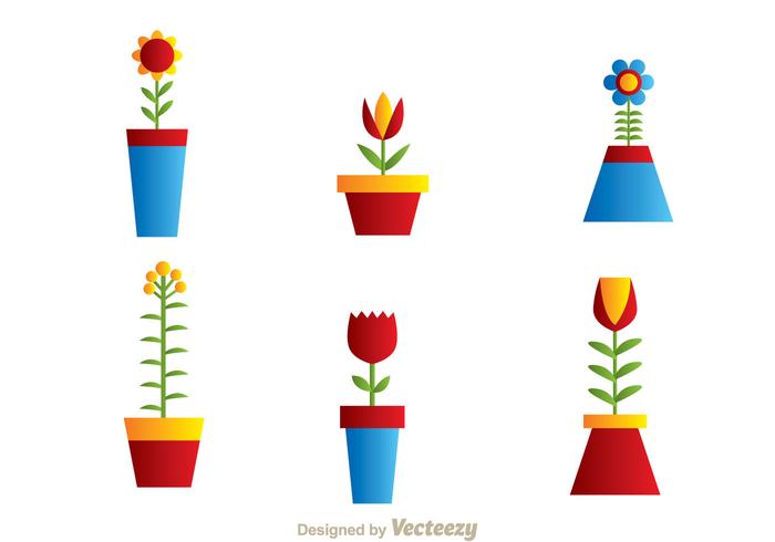 Beautiful Flowers In A Pot vector