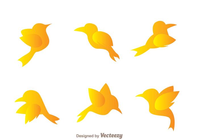 Iconos de aves voladoras vector