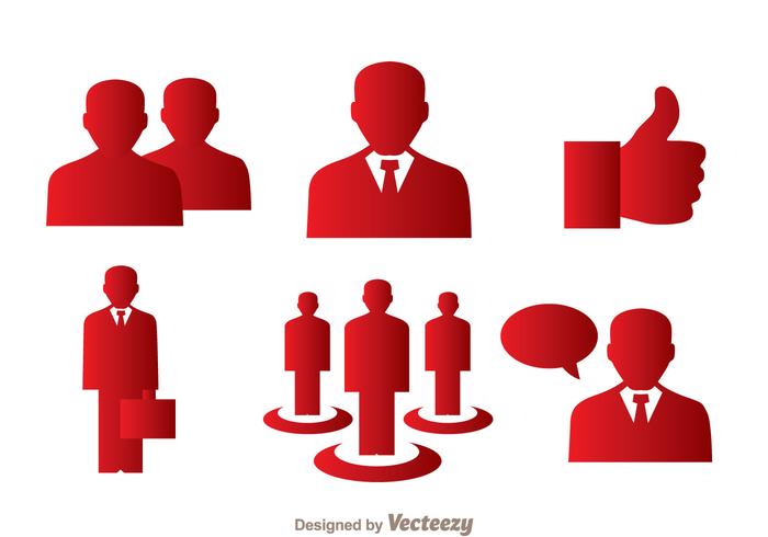 Man Red Icons vector