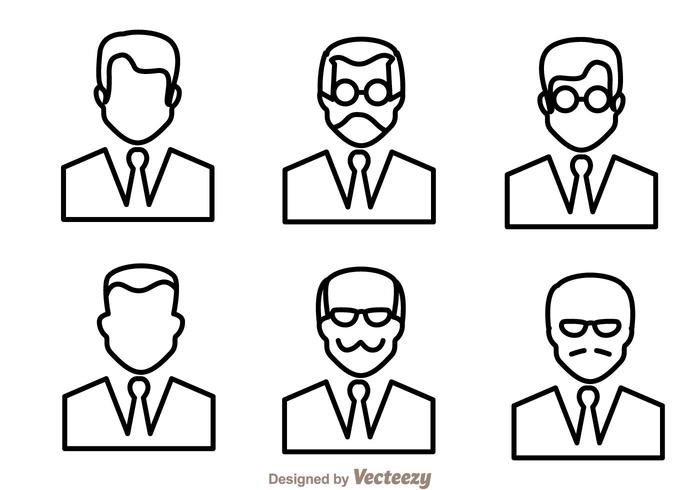 Man Outline Icons vector