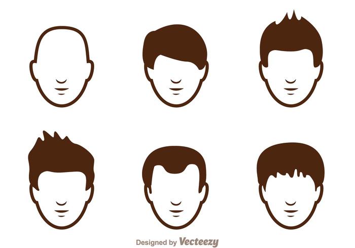 Iconos del hombre del estilo del pelo vector