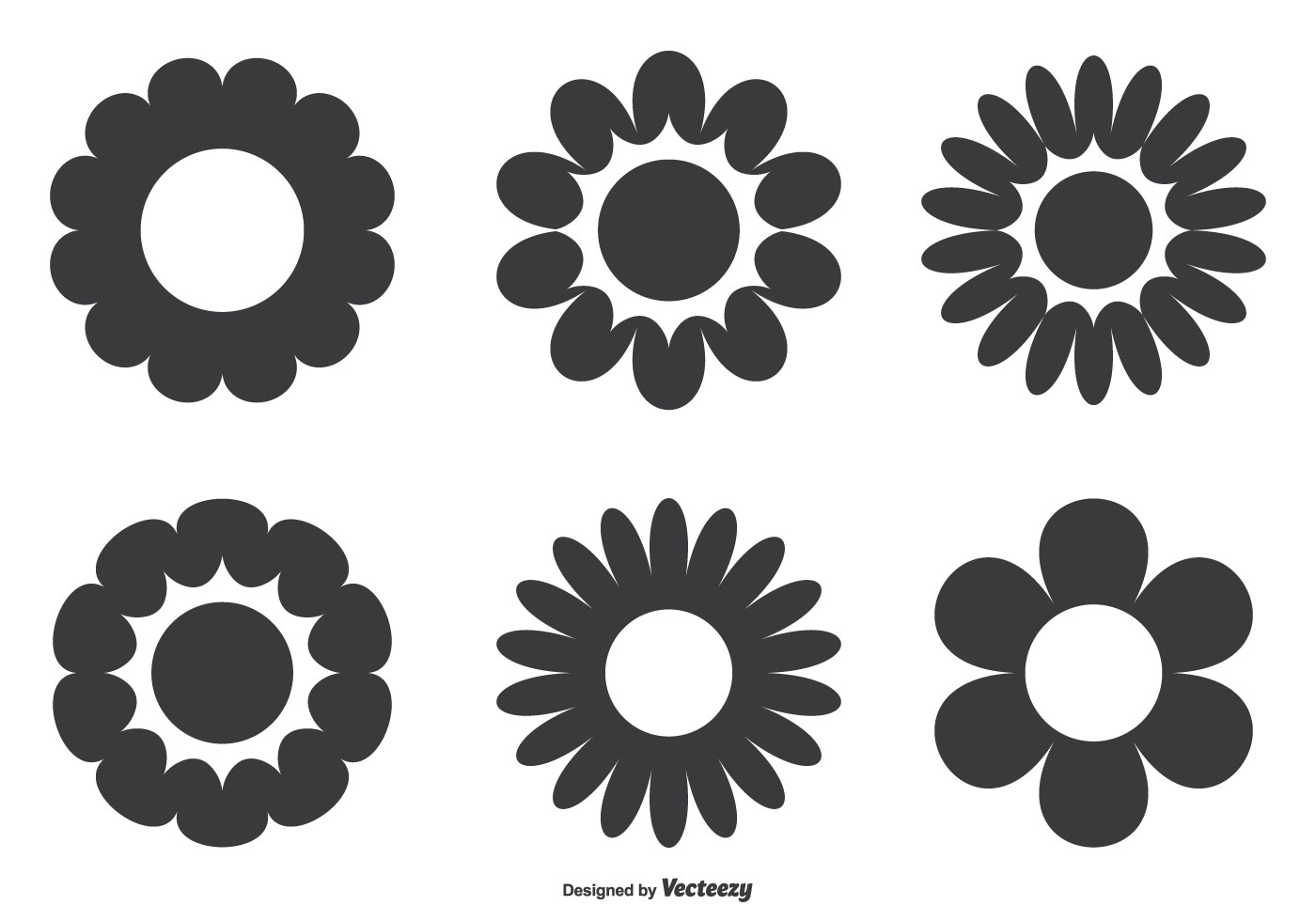 Download Simple Flower Shape Set - Download Free Vectors, Clipart ...