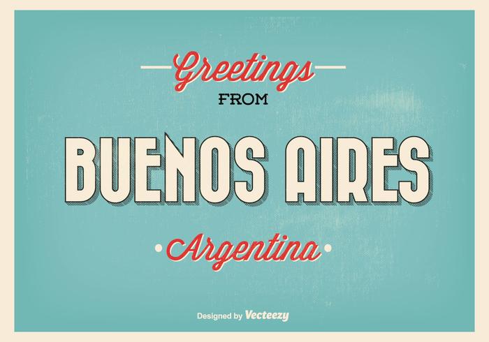 Retro Style Buenos Aires Greeting Illustration  vector