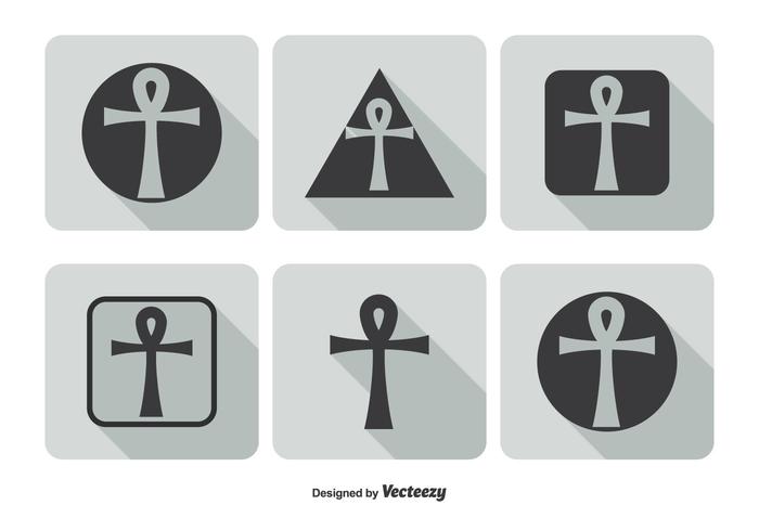 Llave de la vida Icon Set vector