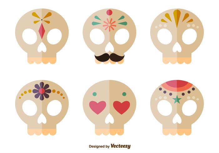 Day of the dead skulls vector