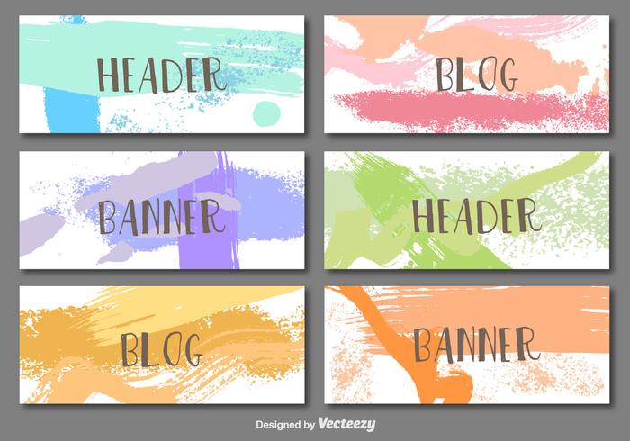 Hand painted banners vector