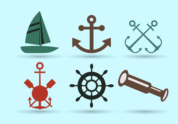 Nautical symbols vector