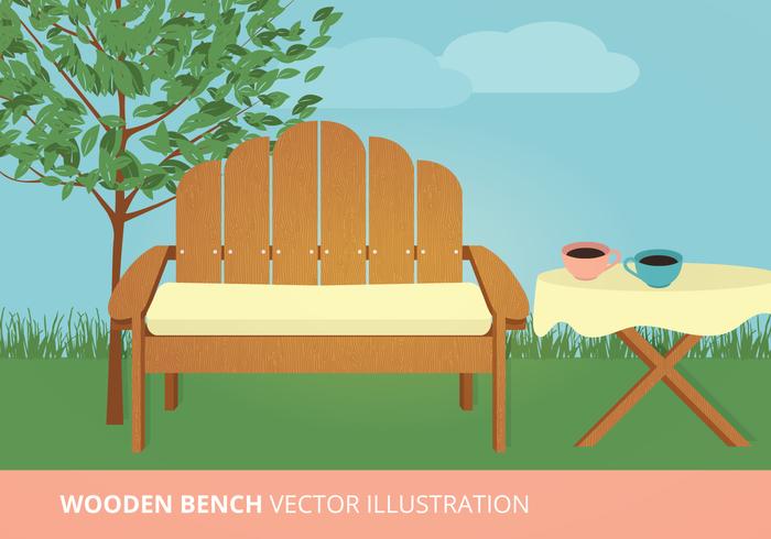 Wooden Bench Vector Illustration Wooden Bench Vector Illustration