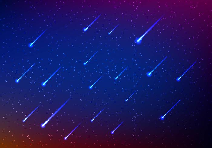 Meteor shower in sky vector