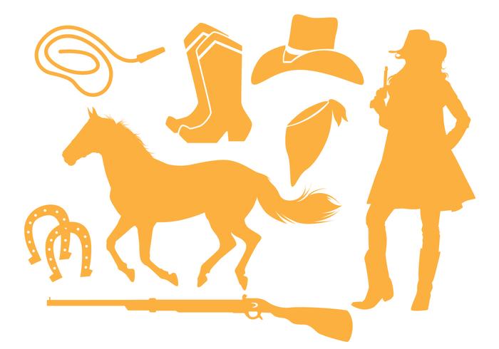Cowgirl Silhouette Vectors Cowgirl Silhouette Vectors