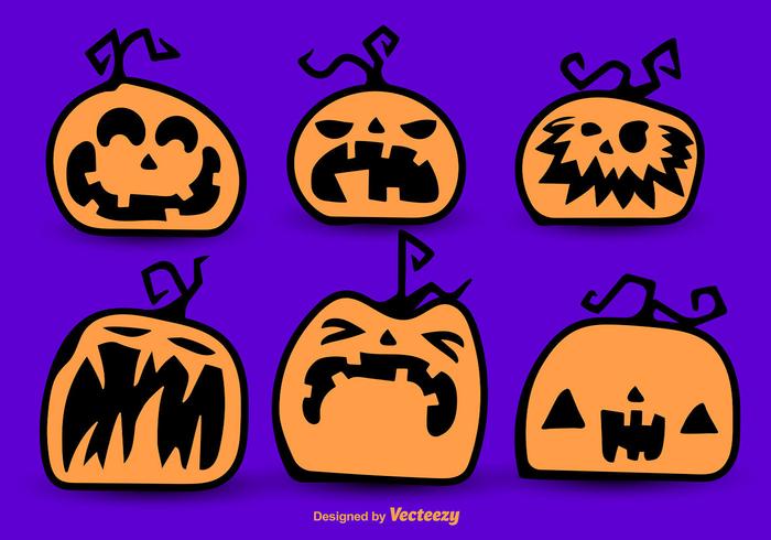 Halloween calabazas de dibujos animados vector