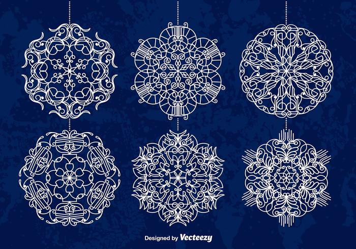 White snowflakes vector