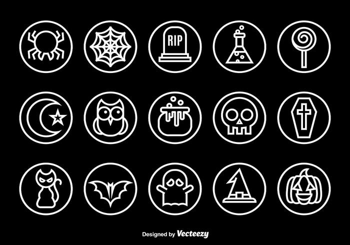 Halloween outline icons vector