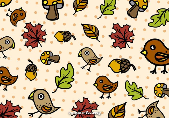 Autumn cartoon pattern vector