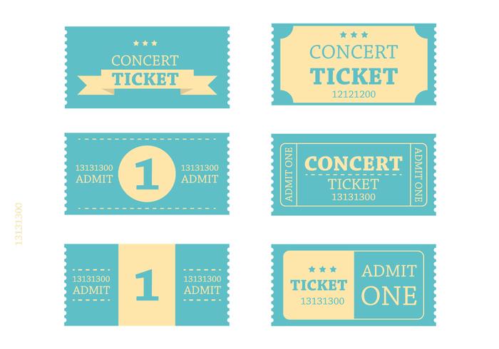 Retro Blue Ticket Vectors