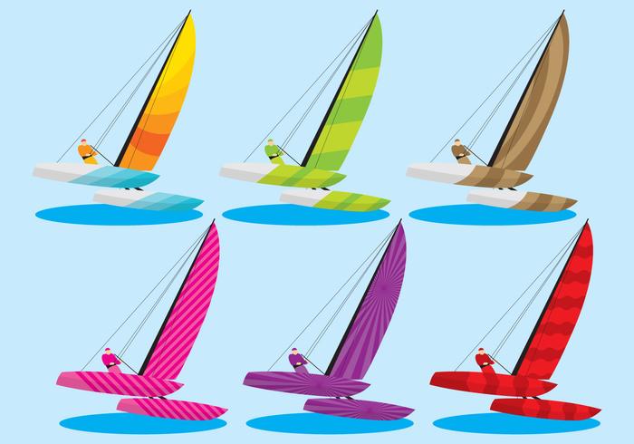 Colorful Catamaran Vectors