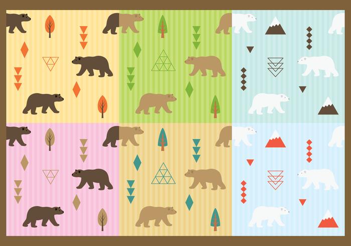 Cute Bears Pattern Vectors