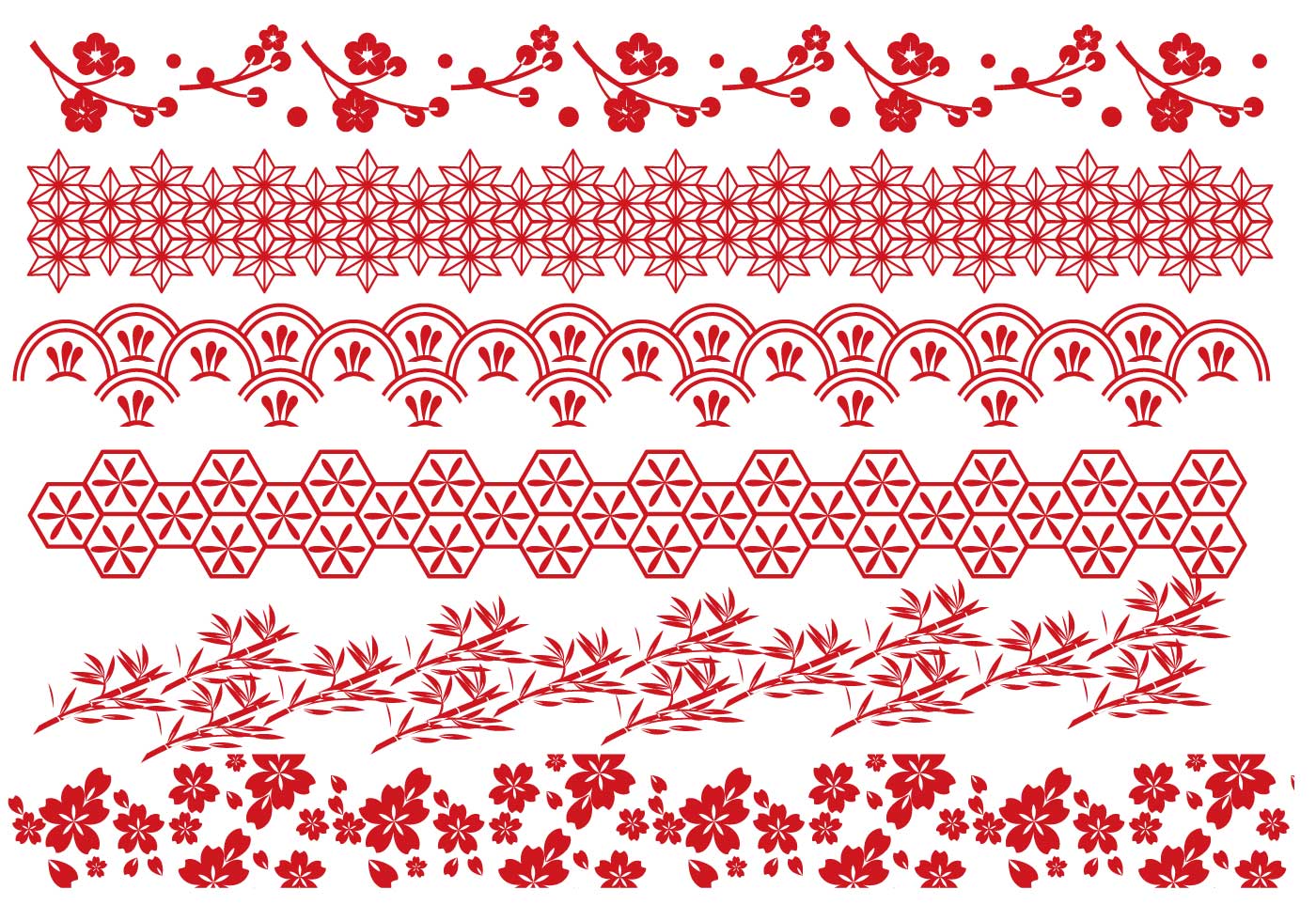 Download Red Japanese Border Vectors - Download Free Vectors ...