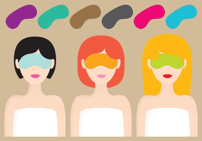 Women With Sleep Masks vector