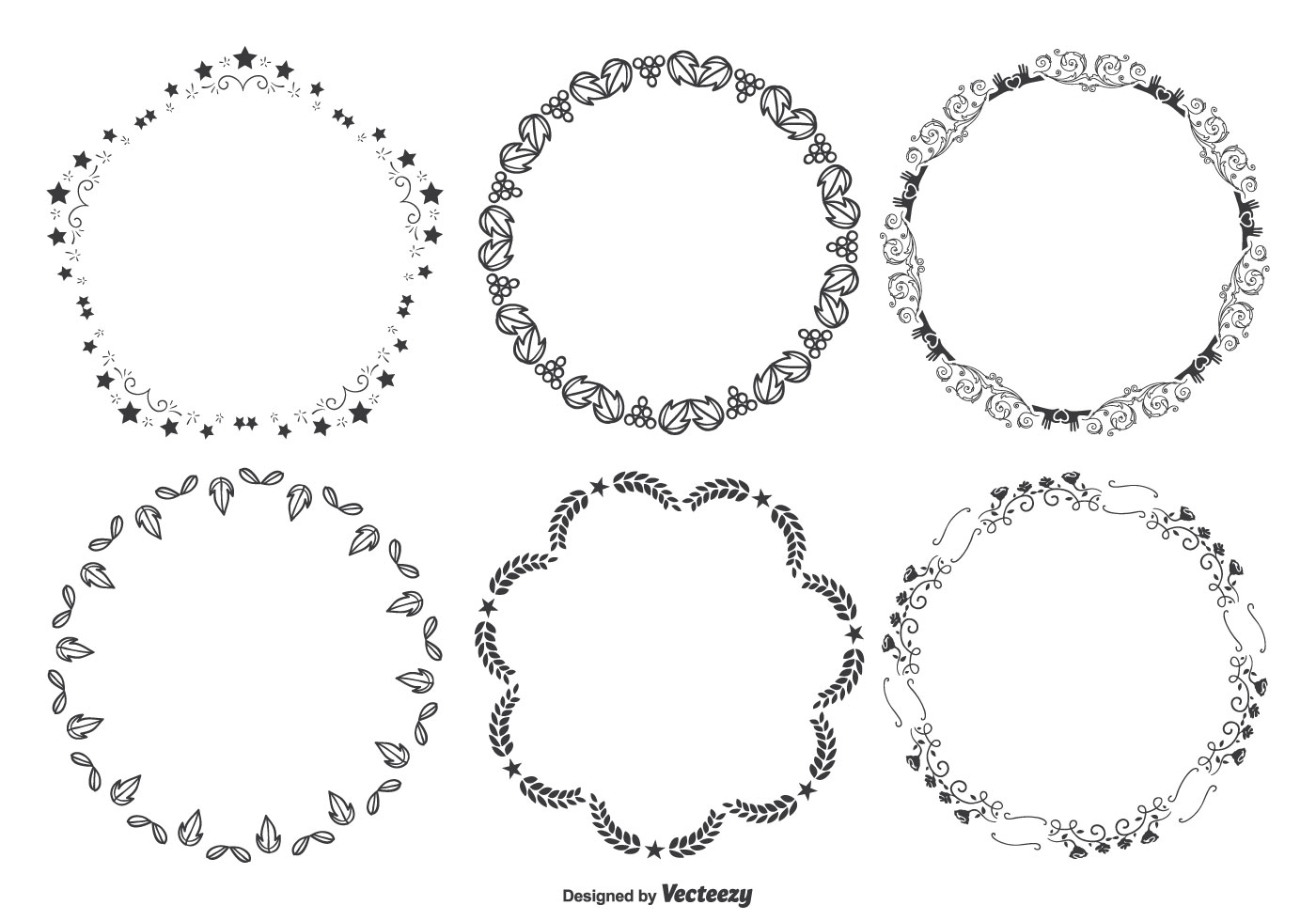 Download Cute Decorative Round Frames Set - Download Free Vector ...