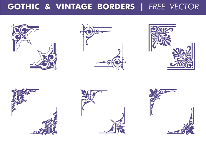 Gothic  Vintage Borders Free Vector