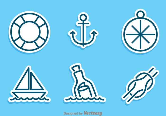 Nautical Sticker Vector Set