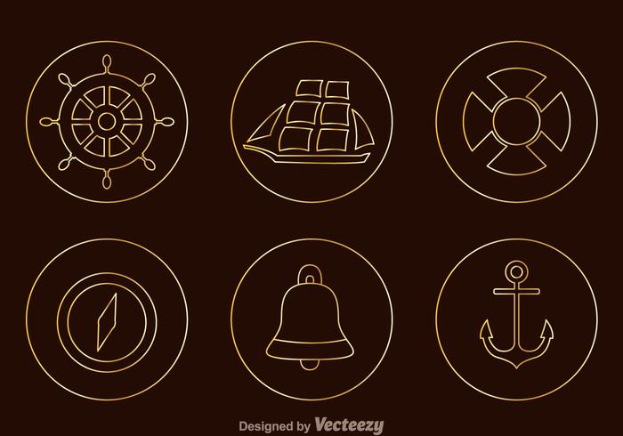Nautical Tin Outline Icons Nautical Tin Outline Icons